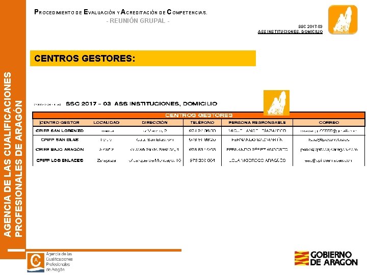 PROCEDIMIENTO DE EVALUACIÓN Y ACREDITACIÓN DE COMPETENCIAS. - REUNIÓN GRUPAL SSC 2017 -03 ASS