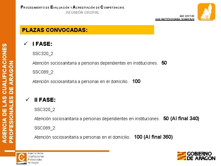 PROCEDIMIENTO DE EVALUACIÓN Y ACREDITACIÓN DE COMPETENCIAS. - REUNIÓN GRUPAL SSC 2017 -03 ASS