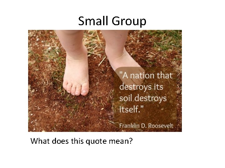 Small Group What does this quote mean? 
