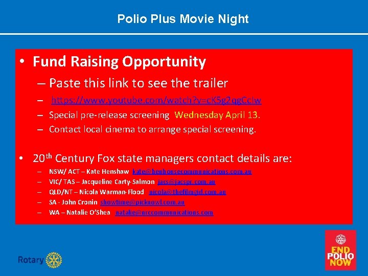 Polio Plus Movie Night • Fund Raising Opportunity – Paste this link to see