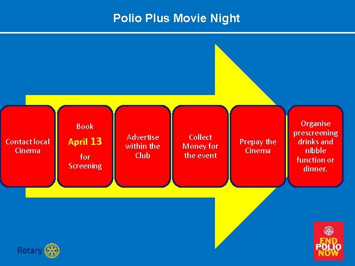 Polio Plus Movie Night Book Contact local Cinema April 13 for Screening Advertise within