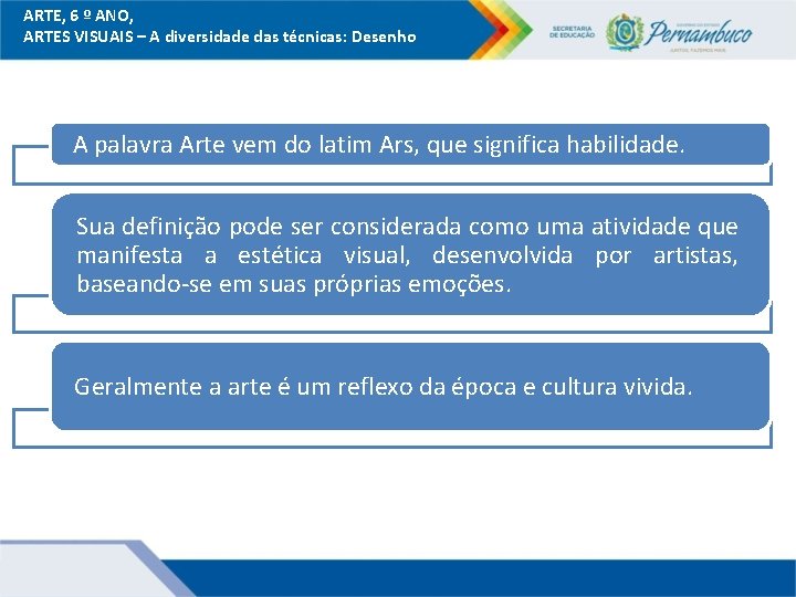 ARTE, 6 º ANO, ARTES VISUAIS – A diversidade das técnicas: Desenho A palavra