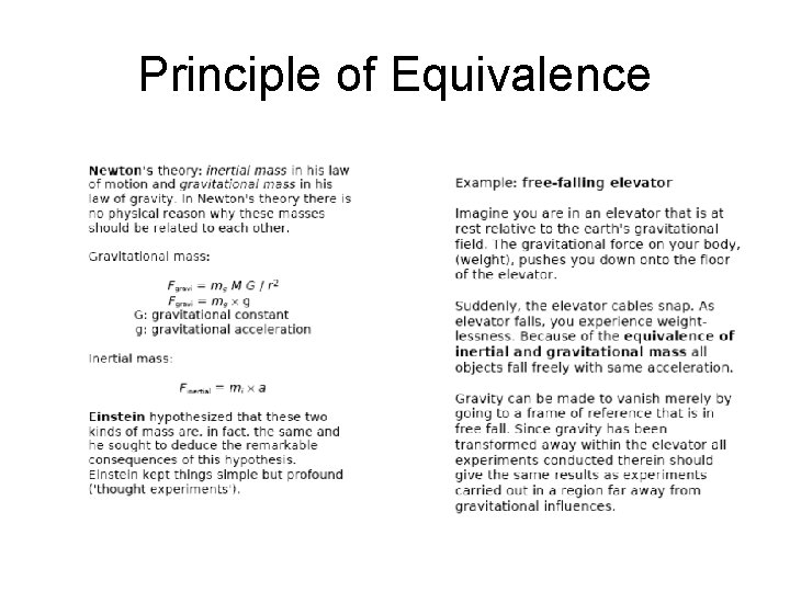 Principle of Equivalence 