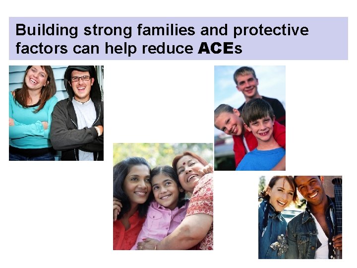 Building strong families and protective factors can help reduce ACEs 