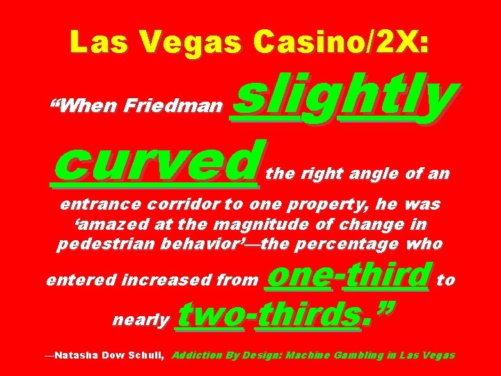 Las Vegas Casino/2 X: slightly curved “When Friedman the right angle of an entrance