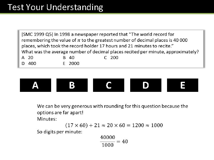 Test Your Understanding A B C D E 