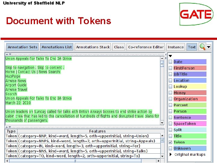 University of Sheffield NLP Document with Tokens 44 University of Sheffield NLP Document with Tokens 44