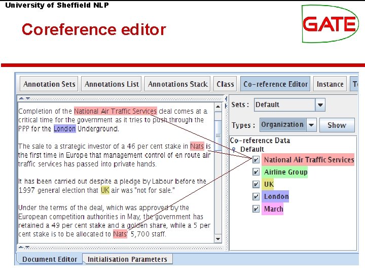 University of Sheffield NLP Coreference editor University of Sheffield NLP Coreference editor