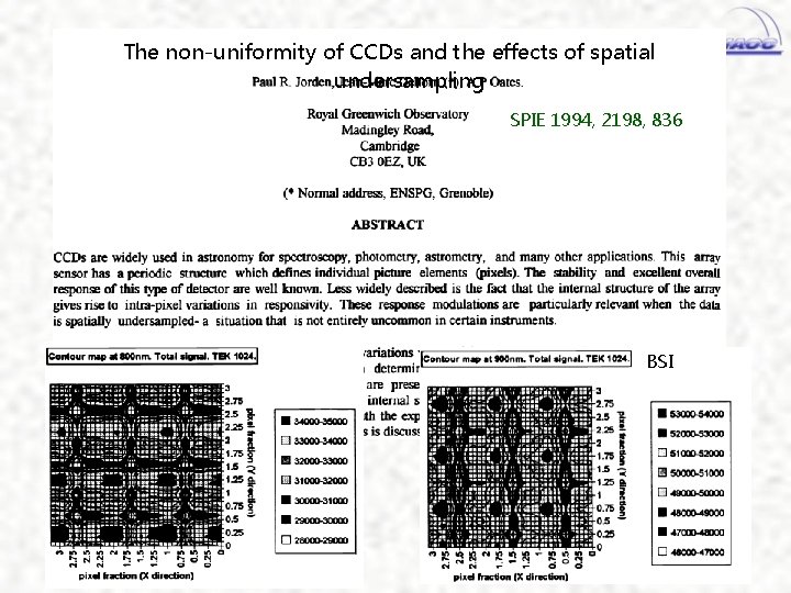 The non-uniformity of CCDs and the effects of spatial undersampling SPIE 1994, 2198, 836
