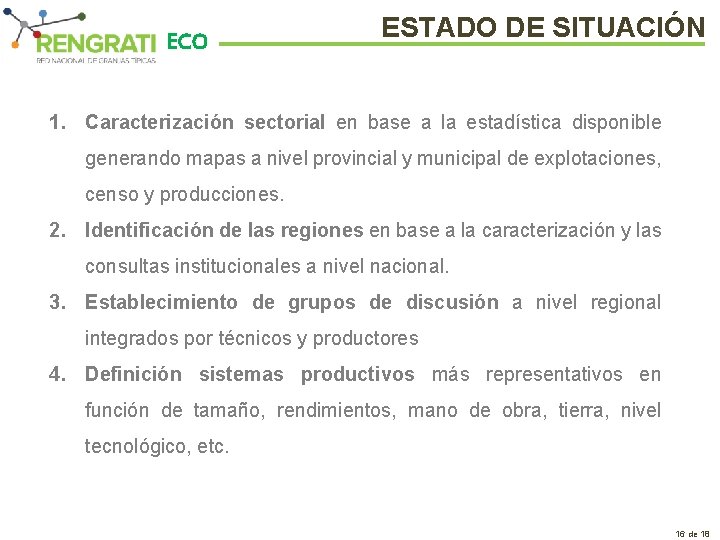 ECO ESTADO DE SITUACIÓN 1. Caracterización sectorial en base a la estadística disponible generando