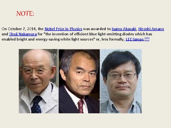 NOTE: On October 7, 2014, the Nobel Prize in Physics was awarded to Isamu