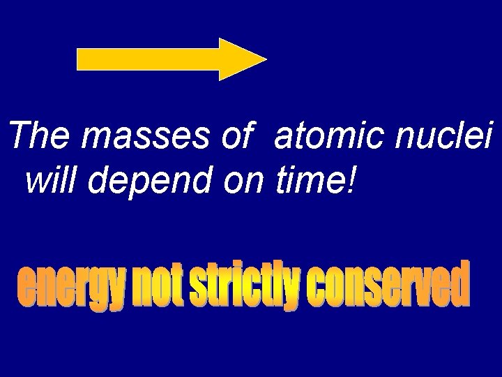 The masses of atomic nuclei will depend on time! 