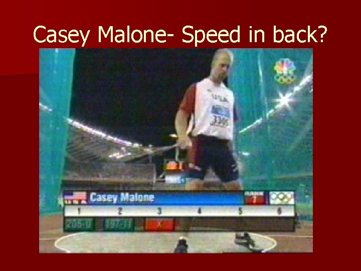 Casey Malone- Speed in back? Casey Malone- Speed in back?