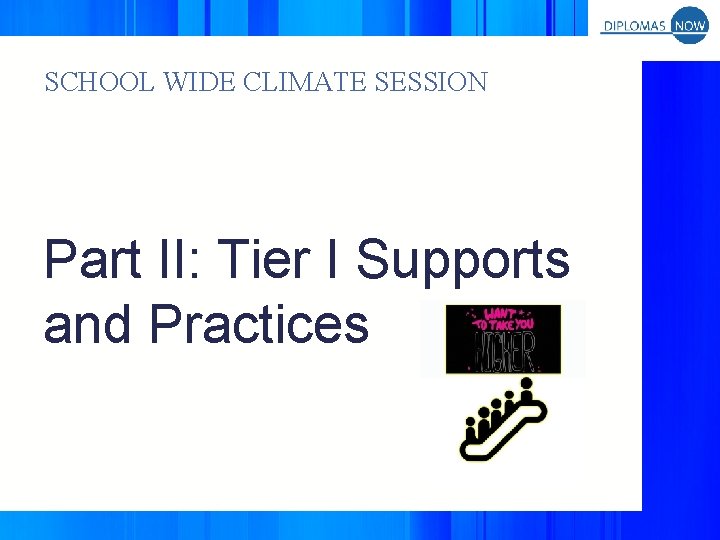 SCHOOL WIDE CLIMATE SESSION Part II: Tier I Supports and Practices 