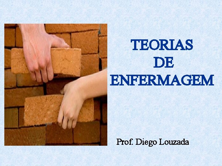 TEORIAS DE ENFERMAGEM Prof. Diego Louzada 