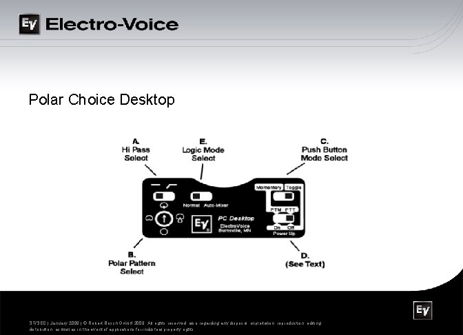 Polar Choice Desktop Security Systems ST/SEC | January 2009 | © Robert Bosch Gmb.