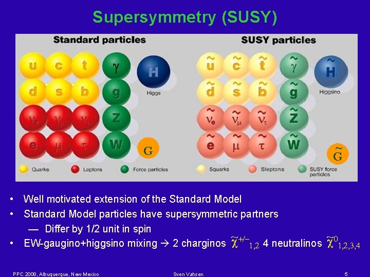 Supersymmetry (SUSY) g ~ G G • Well motivated extension of the Standard Model