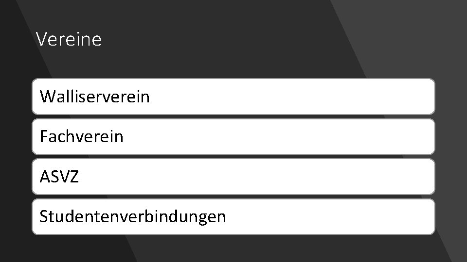 Vereine Walliserverein Fachverein ASVZ Studentenverbindungen 