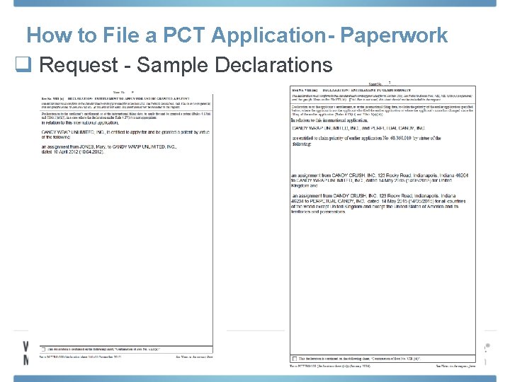 How to File a PCT Application- Paperwork q Request - Sample Declarations 