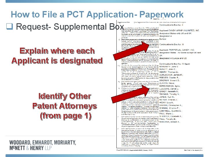 How to File a PCT Application- Paperwork q Request- Supplemental Box Explain where each