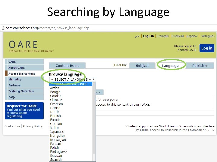 Searching by Language 