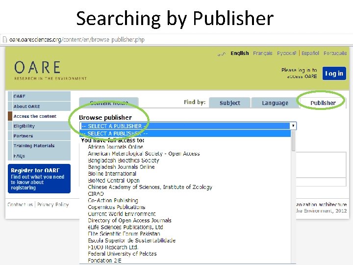 Searching by Publisher 