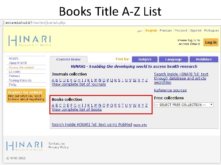 Books Title A-Z List 