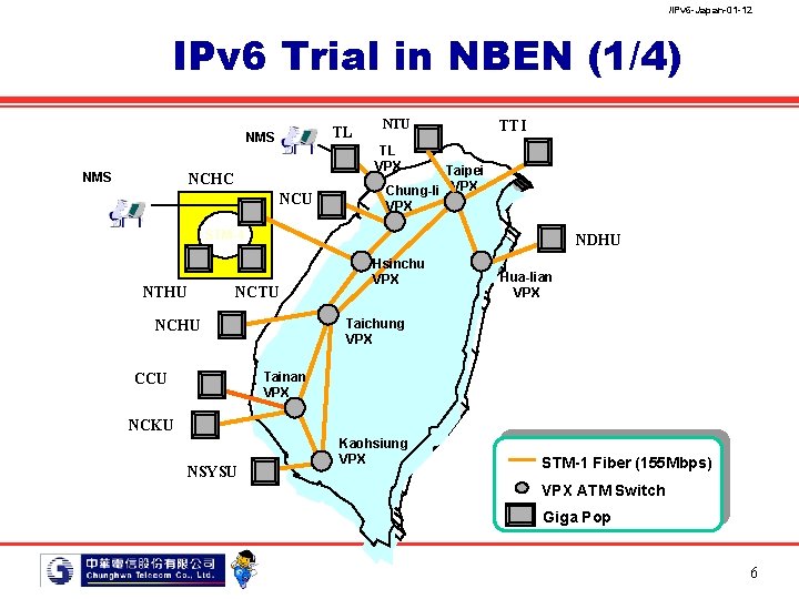 /IPv 6 -Japan-01 -12 IPv 6 Trial in NBEN (1/4) TL NMS NTU TTI