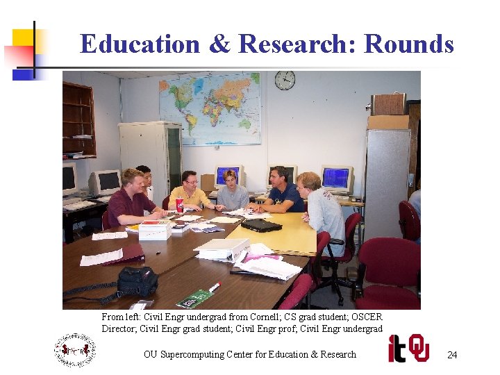 Education & Research: Rounds From left: Civil Engr undergrad from Cornell; CS grad student;