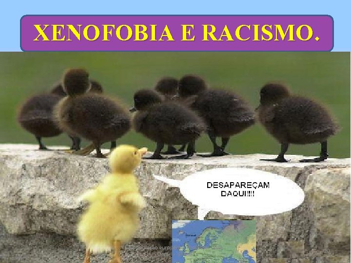 XENOFOBIA E RACISMO. A população européia - Professor José Oscar - 9ºano. 20 