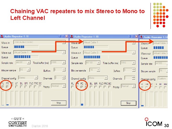 Chaining VAC repeaters to mix Stereo to Mono to Left Channel Dayton 2016 30