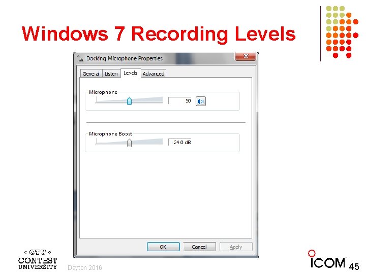 Windows 7 Recording Levels Dayton 2016 45 