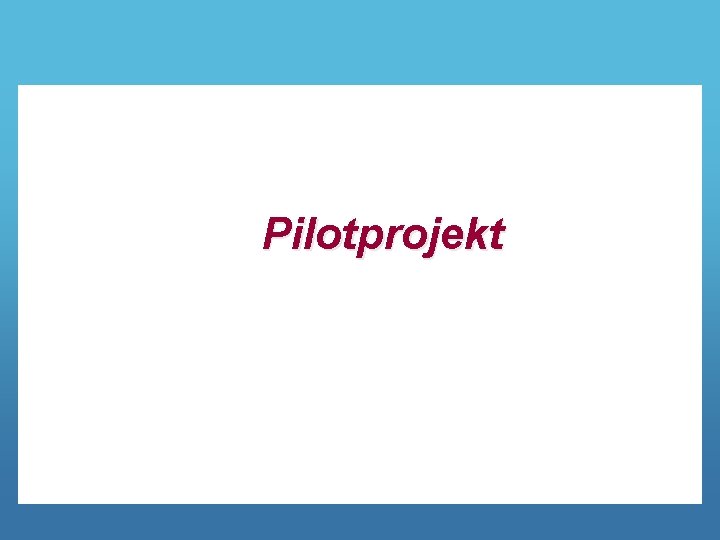 Pilotprojekt 