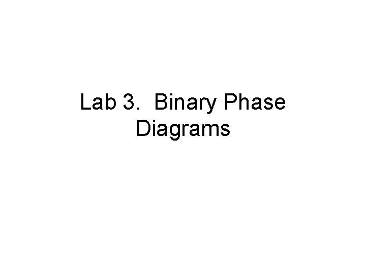 Lab 3. Binary Phase Diagrams 