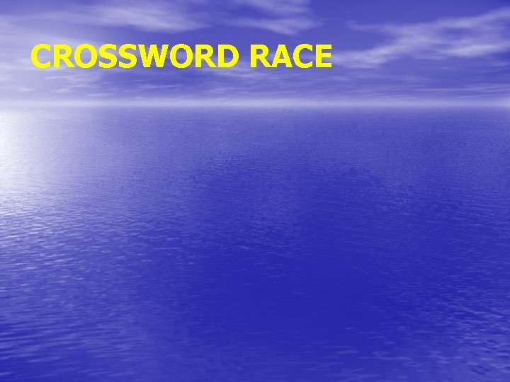 CROSSWORD RACE 