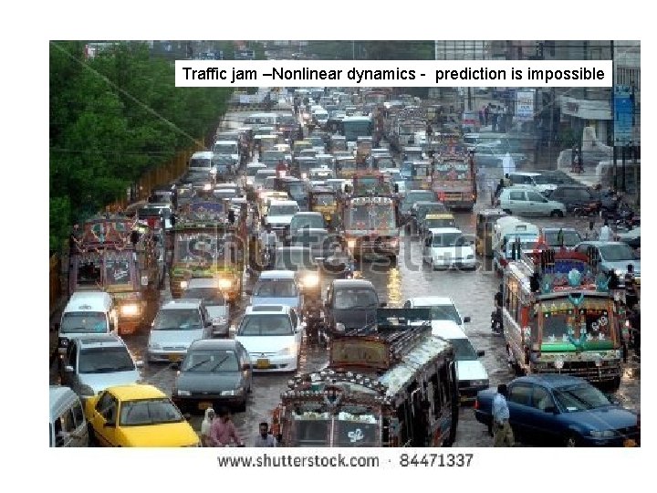 Traffic jam –Nonlinear dynamics - prediction is impossible 