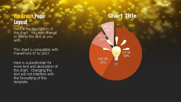 Pie Graph Page Layout Here is the description of the chart. You may change