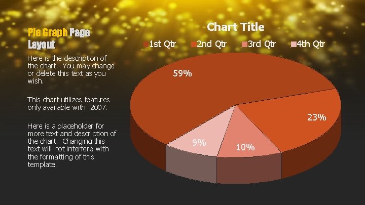 Pie Graph Page Layout Here is the description of the chart. You may change