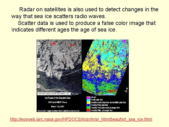 Radar on satellites is also used to detect changes in the way that sea
