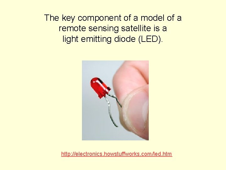 The key component of a model of a remote sensing satellite is a light