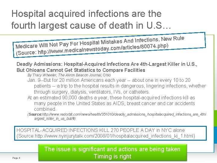 Hospital acquired infections are the fourth largest cause of death in U. S… fections, Hospital acquired infections are the fourth largest cause of death in U. S… fections,