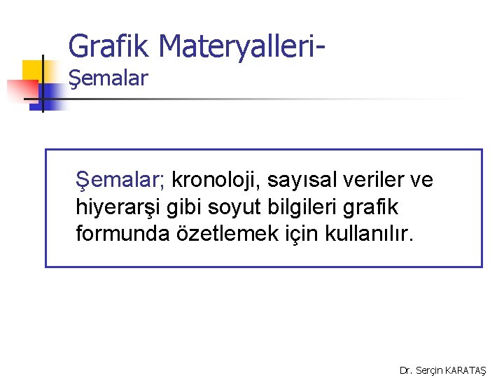 Grafik MateryalleriŞemalar; kronoloji, sayısal veriler ve hiyerarşi gibi soyut bilgileri grafik formunda özetlemek için