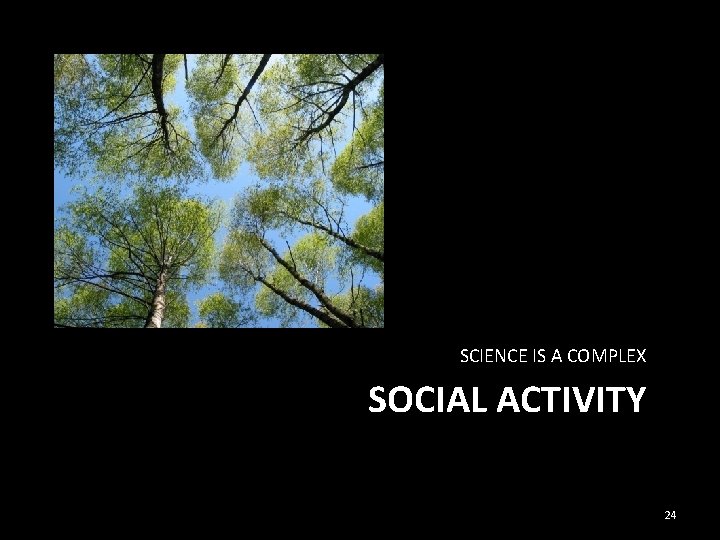 SCIENCE IS A COMPLEX SOCIAL ACTIVITY 24 