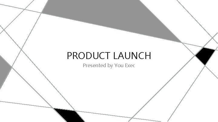 PRODUCT LAUNCH Presented by You Exec 