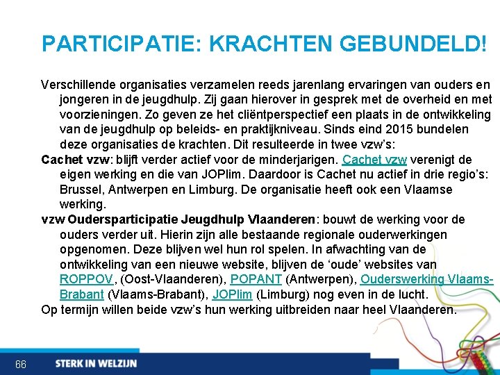 PARTICIPATIE: KRACHTEN GEBUNDELD! Verschillende organisaties verzamelen reeds jarenlang ervaringen van ouders en jongeren in