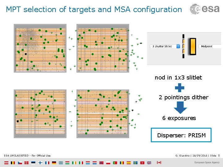 MPT selection of targets and MSA configuration nod in 1 x 3 slitlet 2