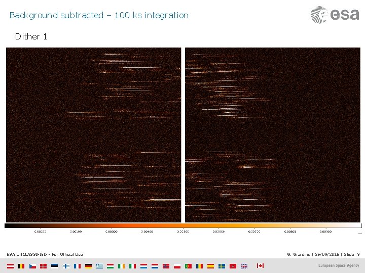 Background subtracted – 100 ks integration Dither 1 ESA UNCLASSIFIED - For Official Use