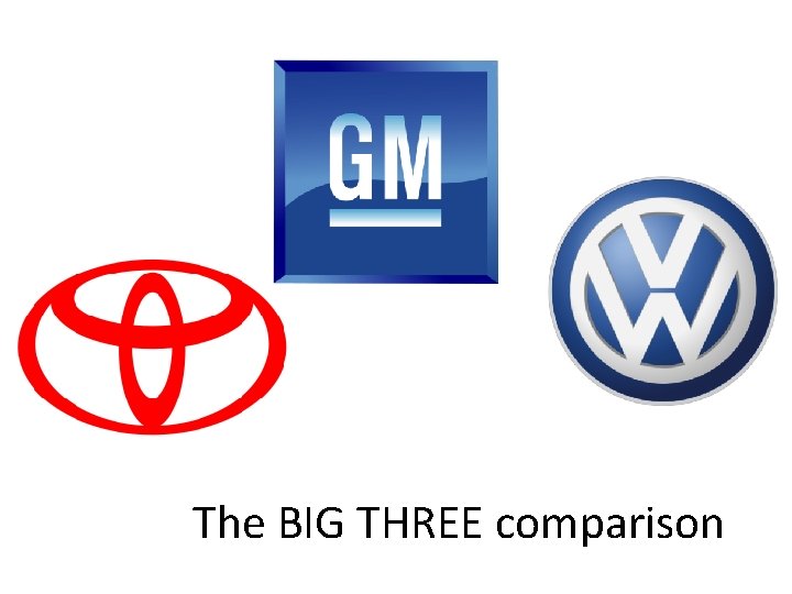 The BIG THREE comparison 