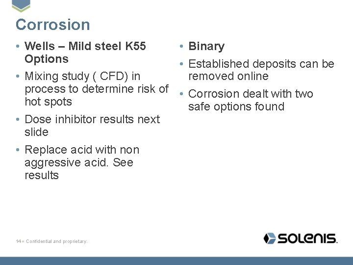 Corrosion • Wells – Mild steel K 55 • Binary Options • Established deposits