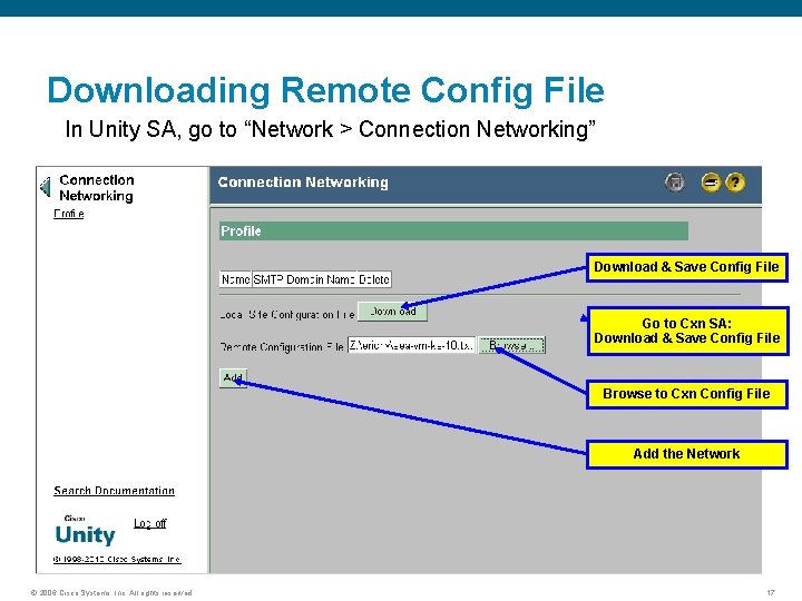 Downloading Remote Config File In Unity SA, go to “Network > Connection Networking” Download